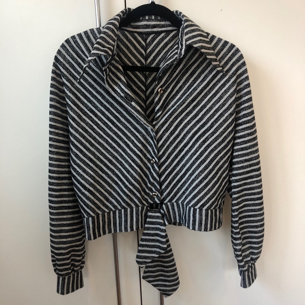 Vintage 70s striped silver top